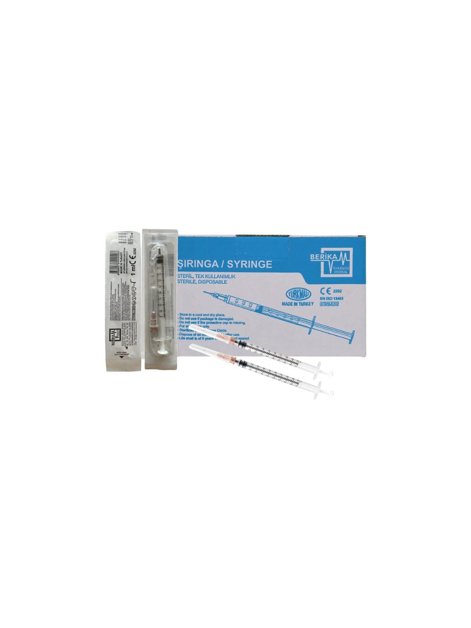 Berika Enjektör 1 ml 3 P. Kahverengi 26 G / 13 mm Insülin ( Şırınga ) 100 Adet / Kutu