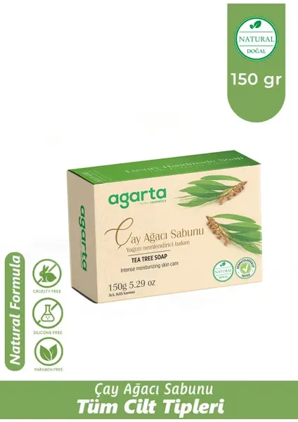 Agarta Çay Ağacı Sabunu 150 Gram Doğal Malzeme ile Tüm Cilt Tipleri için Ferahlatıcı Özellik