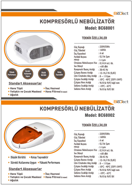 Bioject BC68002 Kompresörlü Nebülizatör